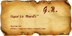 Gyuris Manó névjegykártya